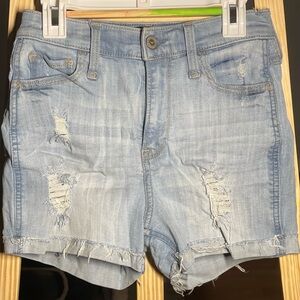 Hollister Light Blue Ripped Shorts